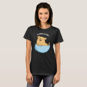 Pup-puccino Grappig Cappuccino Pun Donker BG T-shirt (Voorkant volledig)