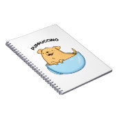 Pup-puccino Grappige Cappuccino Pun Notitieboek (Rechterzijde)