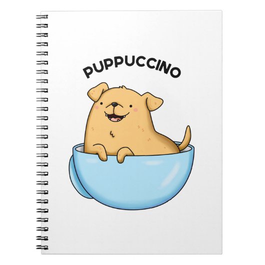 Pup-puccino Grappige Cappuccino Pun Notitieboek (Voorkant)