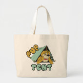 Pup Tent Camping Grote Tote Bag (Voorkant)