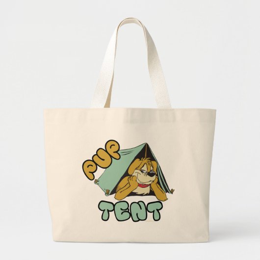 Pup Tent Camping Grote Tote Bag (Voorkant)