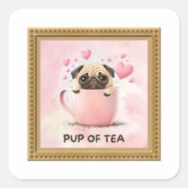 Pup van Tea Pun Square Sticker