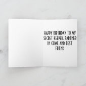 PUP WENST "JE TWEELING"/"BESTE VRIEND" VERJAARDAGS KAART (Binnen)