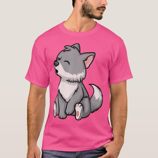 Pup Whelp Wolf Anime Chibi Kawaii Japans Grappig T-shirt (Voorkant)