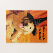 Pup with heks Pet and Broom Legpuzzel (Horizontaal)