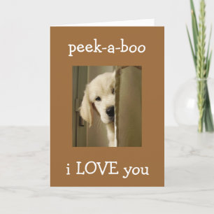 PUP ZEGT "PEEK-A-BOO"-JUBILEUM LOVE KAART
