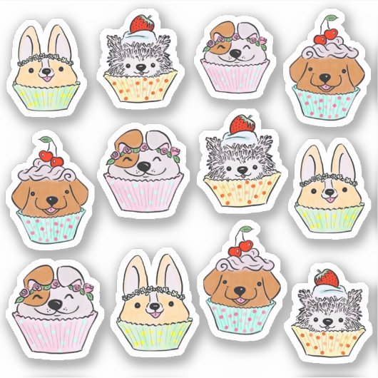 Pupcake Sticker Set (Voorkant)