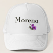 Puple Daisies Design- Olijfbelettering Trucker Pet (Voorkant)