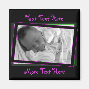 Puple en groene Neon Lijst Magnet
