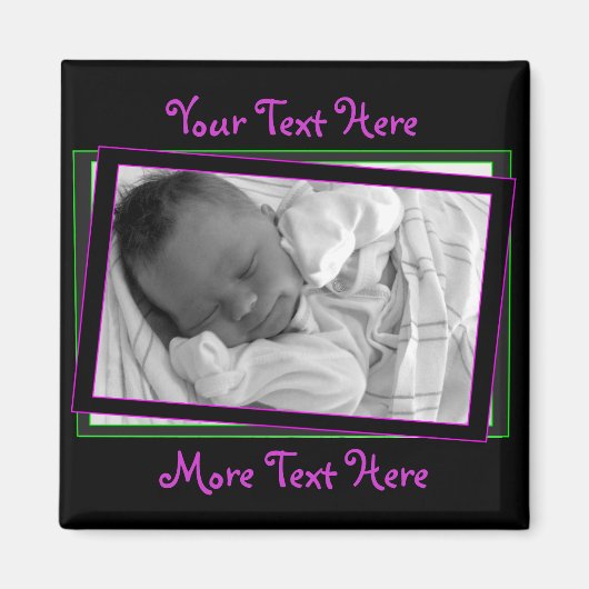 Puple en groene Neon Lijst Magnet (Voorkant)