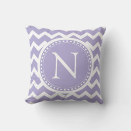 Puple Lila Chevron Girly ZigZag Monogram Kussen
