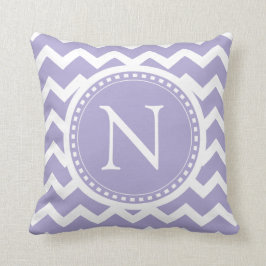 Puple Lila Chevron Girly ZigZag Monogram Kussen