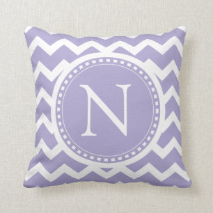 Puple Lila Chevron Girly ZigZag Monogram Kussen