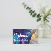 Puple Mable Roos Gold gepersonaliseerd Visitekaartje (Staand voorkant)