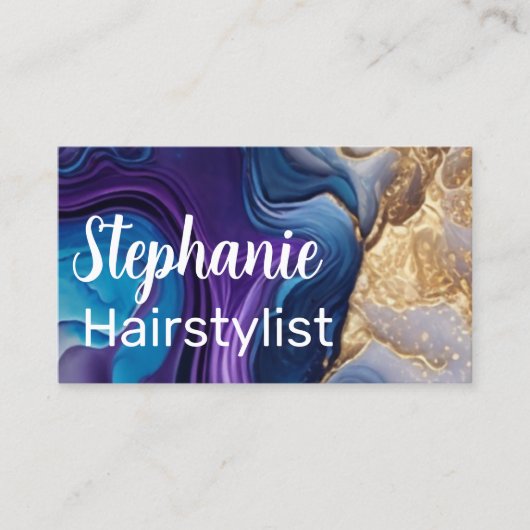 Puple Mable Roos Gold gepersonaliseerd Visitekaartje (Voorkant)