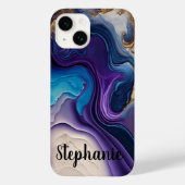 Puple Mable Roos Gold Naam Script Case-Mate iPhone Case (Achterkant)