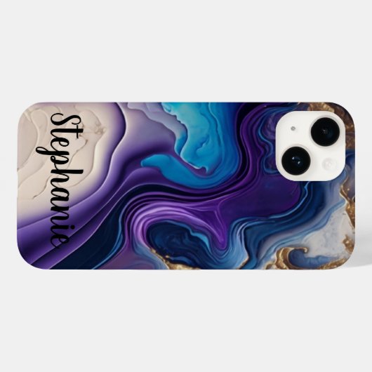 Puple Mable Roos Gold Naam Script Case-Mate iPhone Case (Achterkant (horizontaal))