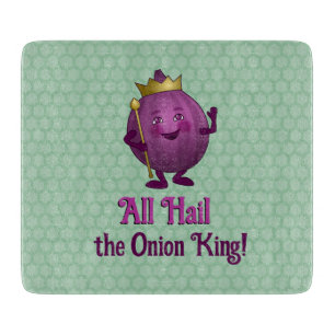 Puple Onion Green - King with Crown - jouw tekst Snijplank