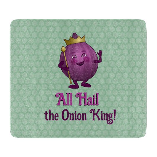 Puple Onion Green - King with Crown - jouw tekst Snijplank (Voorkant)