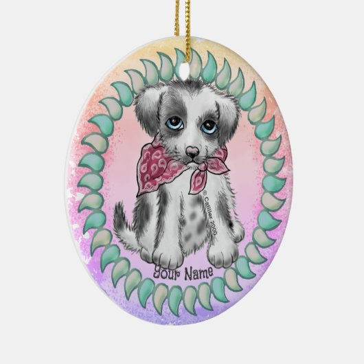 Pupper Dog Keramisch Ornament (Rechts)