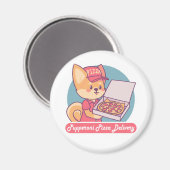 Pupperoni Pizza Delivery Magneet (Voorkant / Achterkant)