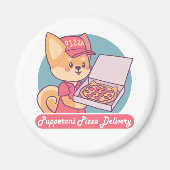 Pupperoni Pizza Delivery Magneet (Voorkant)