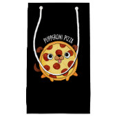 Pupperoni Pizza Grappige Pizza Pun Donker BG Klein Cadeauzakje (Voorkant)