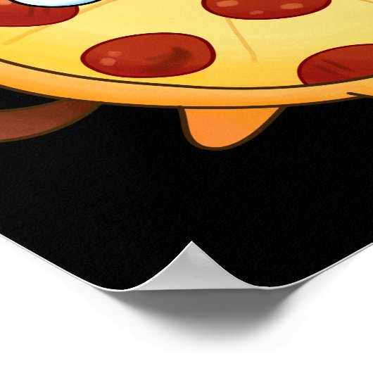 Pupperoni Pizza Grappige Pizza Pun Donker BG Poster (Hoek)