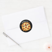 Pupperoni Pizza Grappige Pizza Pun Donker BG Ronde Sticker (Envelop)