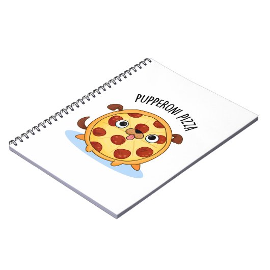 Pupperoni Pizza Grappige Pizza Woordgrap  Notitieboek (Linkerzijde)