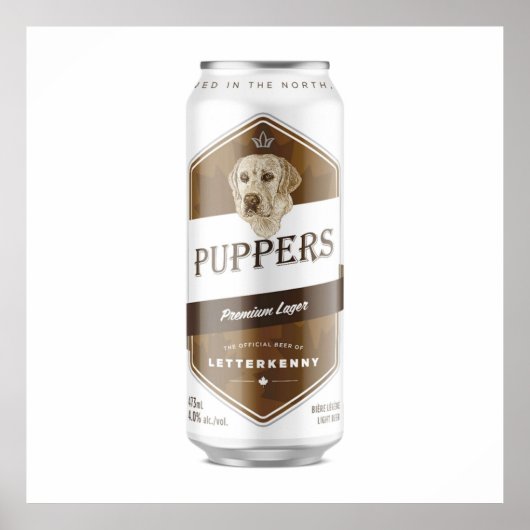 Puppers Officieel Waynes favoriete bier Poster (Voorkant)