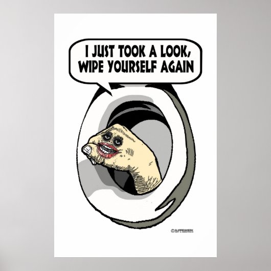 Puppet hand in toilet poster (Voorkant)