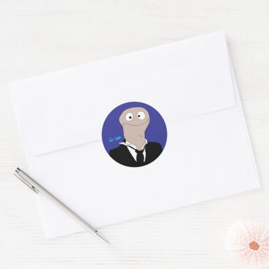 Puppet looking at you ronde sticker (Envelop)