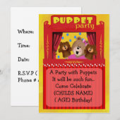 Puppet Party-uitnodiging Kaart (Voorkant / Achterkant)