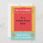 Puppet Show Party Invitation Kaart (Achterkant)