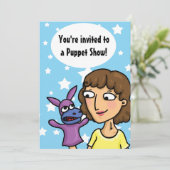 Puppet show Party Invitation Kaart (Staand voorkant)