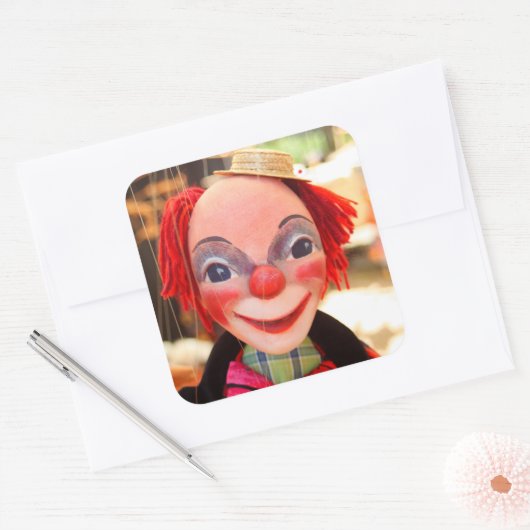 Puppet Vierkante Sticker (Envelop)