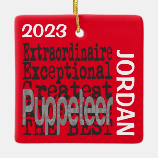 Puppeteer Extraordinaire CUSTOM Keramisch Ornament (Voorkant)