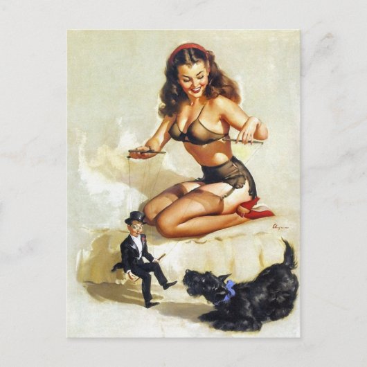 Puppeteer Pin-Up Briefkaart (Voorkant)