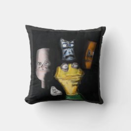 Puppets in the dark ( Erica Crooks puppet art ) Kussen