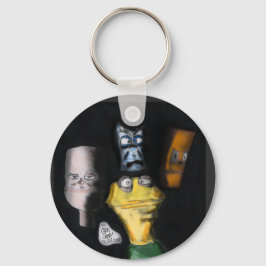 Puppets in the dark ( Erica Crooks puppet art ) Sleutelhanger