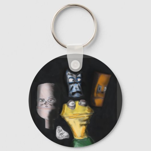 Puppets in the dark ( Erica Crooks puppet art ) Sleutelhanger (Voorkant)