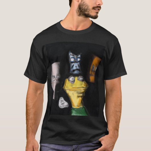 Puppets in the dark ( Erica Crooks puppet art ) T-shirt (Voorkant)