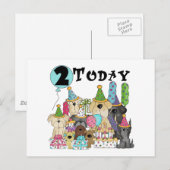 Puppies 2e Verjaardags Bash Tshirts en geschenken Briefkaart (Voorkant / Achterkant)