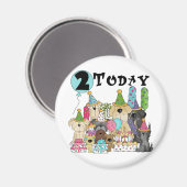 Puppies 2e Verjaardags Bash Tshirts en geschenken Magneet (Voorkant / Achterkant)