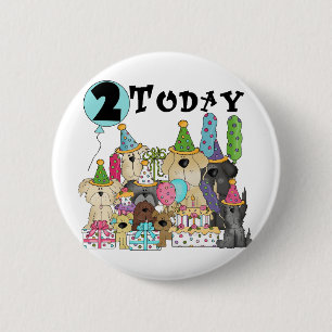 Puppies 2e Verjaardags Bash Tshirts en geschenken Ronde Button 5,7 Cm