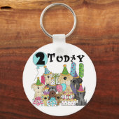 Puppies 2e Verjaardags Bash Tshirts en geschenken Sleutelhanger (Voorkant)