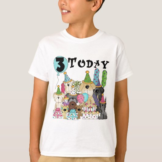 Puppies 3e Verjaardags Bash Tshirts en geschenken (Voorkant)