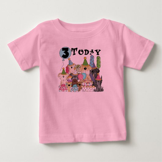 Puppies 3e Verjaardags Bash Tshirts en geschenken (Voorkant)