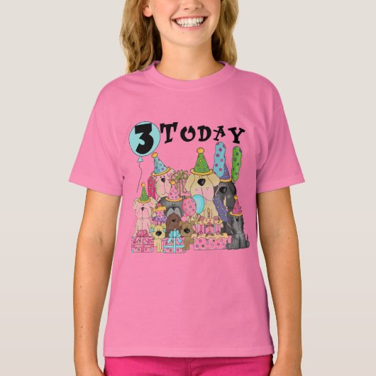 Puppies 3e Verjaardags Bash Tshirts en geschenken (Voorkant)